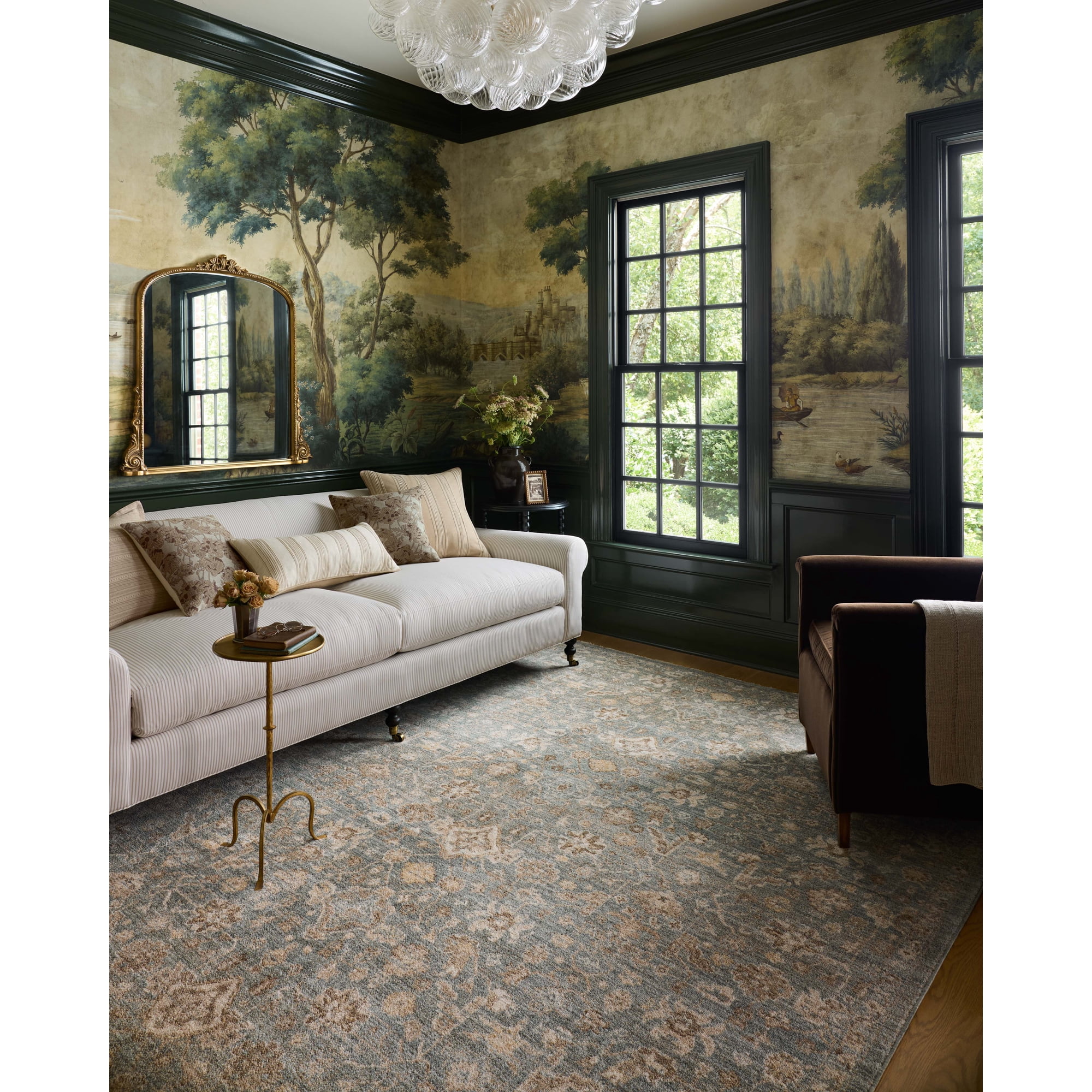 Chris Loves Julia x Loloi Palma Blue / Natural 2'-3" x 3'-10" Accent Rug