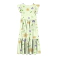 thumbnail image 4 of Yanlir Robe d'Été à Volants pour Filles 4-14 Ans, Robes Trapèze pour Enfants Sans Manches à Col Rond, Robe Soleil pour des Tenues Confortables et Stylées (Jaune#5, 12 Ans), 4 of 5