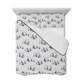 thumbnail image 7 of Quilts Twin Size Bedding Set, Blue Coastal Nautical Lightweight Quilted Comforter, Summer Watercolor Modern Ocean Sea Soft Reversible Bedspread Coverlet with Pillow Covers for All Season, 68" x 86", 7 of 7