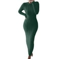 thumbnail image 1 of WTXUE Robe à Manches Longues, Chandail d'Automne et d'Hiver Robe en Laine à Manches Longues, Robe en Lin, Robe Verte, Vert G, 1 of 3