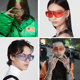 thumbnail image 5 of Gafas de sol cuadradas con parte superior plana para hombre Gafas de sol de una pieza con media montura y media montura para mujer Ormromra CPB-DE-WX335-2, 5 of 5