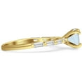 thumbnail image 5 of Petite Round Solitaire Ring Baguette White Opal Yellow Tone 925 Sterling Silver, Size 9, 5 of 7