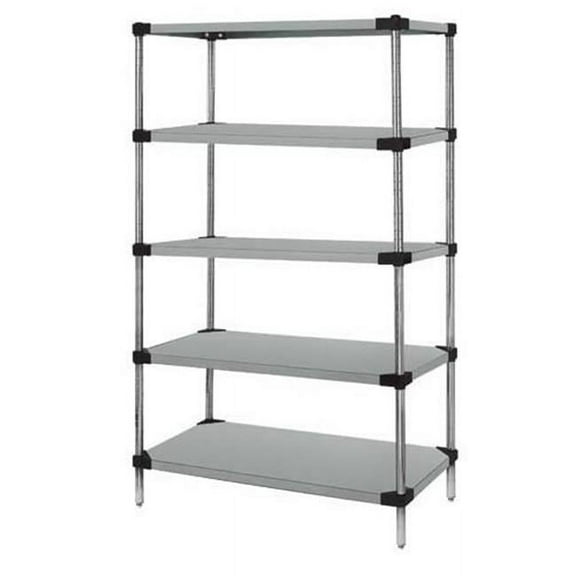 Solid 5-Shelf Starter Units, 21 x 30 x 74 in. - Galvanized Steel
