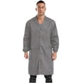 thumbnail image 1 of Rswnyirn Adult Wear Resistent Dustproof Lab Coat Notched Lapel Button Up Long Coat Workshop Uniform Gray 175, 1 of 5