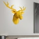 thumbnail image 4 of Escultura de figura de animal colgante geométrica con cabeza de ciervo en 3D para colgar en la pared. Amarillo, 4 of 8