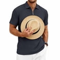 thumbnail image 2 of PBNBP Polos Shirts for Men,Mens Jacquard Knitted Polos Shirts Quarter Zip Polos T Shirt Short Sleeve Regular Fit Shirt for Summer, 2 of 9