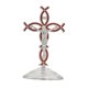 thumbnail image 2 of Figura de cruz de pie, estatua de cruz, adorno de mesa, estatua de crucifijo de Jesús Plata Rojo, 2 of 9