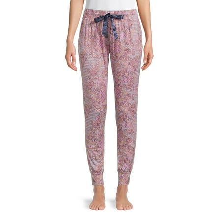 Jessica Simpson Women's Cuffed Sleep Pants with Satin Drawstring