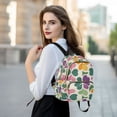 thumbnail image 6 of FORMRS Mini Backpack Purse for Women Travel Daypack Casual Shoulder Bag, Purple Clover Pattern, 6 of 7