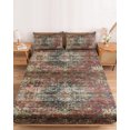 thumbnail image 2 of Cal.King Size Fitted Sheet Set - Boho Vintage 3 Piece Bedding Sets 16" Deep Pocket Fitted Sheet with 2 Pillowcases, Retro Flowers Modern Geometric Abstract Art Brushed Microfiber Hotel Bed Sheets, 2 of 9