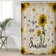 thumbnail image 4 of Yellow Sunflower Bees Shower Curtain Floral Vintage Shower Curtains for Bathroom Curtain Sets with Hooks Waterproof Fabric Bath Curtain Small Stall Size 36" x 72", 4 of 6