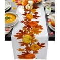 thumbnail image 1 of Chemin de Table en Coton et Lin Long Chemin de Mariage 13x36 Pouces Action de Grâce Récolte d'Automne Feuille d'Érable et Citrouille Foulard Chemin de Table Rustique Décorations de Table Lignes de Table, 1 of 8