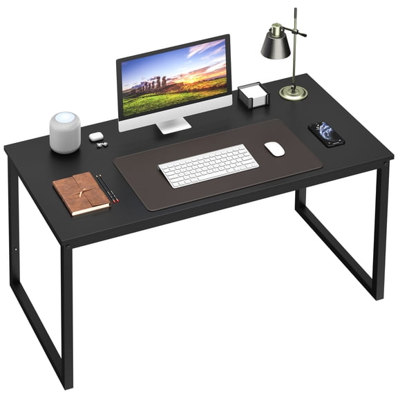 WoofPaw 47 Inch Computer Desk, Home Office Desk with Spacious Desktop, Modern Gaming Desk, Writing Study Table for Bedroom, Small Spaces, Work from Home Desk with Metal Frame,Black