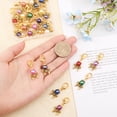 thumbnail image 3 of 1box 24pcs 12 colors Acrylic Imitation Pearl Pendant Decorations Bowknot Lobster Clasp Charms Clip-on Charms for Keychain Purse Backpack Ornament Stitch Marker Mixed color 35.5~36mm 2pcs/color, 3 of 5