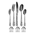 thumbnail image 3 of 40-Piece Set, Stainless Steel Silverware Cutlery, Unique Pattern Design, Includes Dinner Knives, 3 of 5