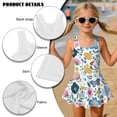 thumbnail image 4 of DISNIMO Girls Swimsuits Butterfly Flower Printed One Piece Swimwear with Skirt Sleeveless Breathable Bathing Suit Soft Stretch Swim Dress for Kids Girls, 4 of 8