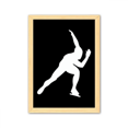 thumbnail image 1 of Deporte patinaje negro silueta Cuadro de madera decorativa marco de casa A4, 1 of 3