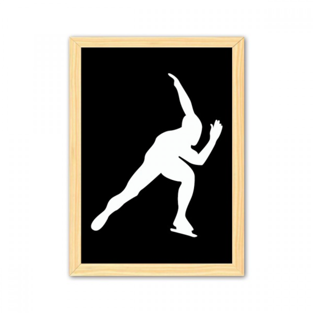Deporte patinaje negro silueta Cuadro de madera decorativa marco de casa A4