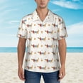 thumbnail image 4 of Daiia Dachshund Dog Puppy Hawaiian Shirt for Men Gentle Cotton Regular Short Sleeve Casual-3X-Large, 4 of 9