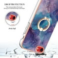 thumbnail image 4 of 360 Degree Rotating Ring Stand Case for iPhone SE 3rd/2nd Generation /iPhone 7 /iPhone 8,Dteck Shockproof Marble Patterned TPU Case Kickstand Slim Back Cover, Purple, 4 of 6