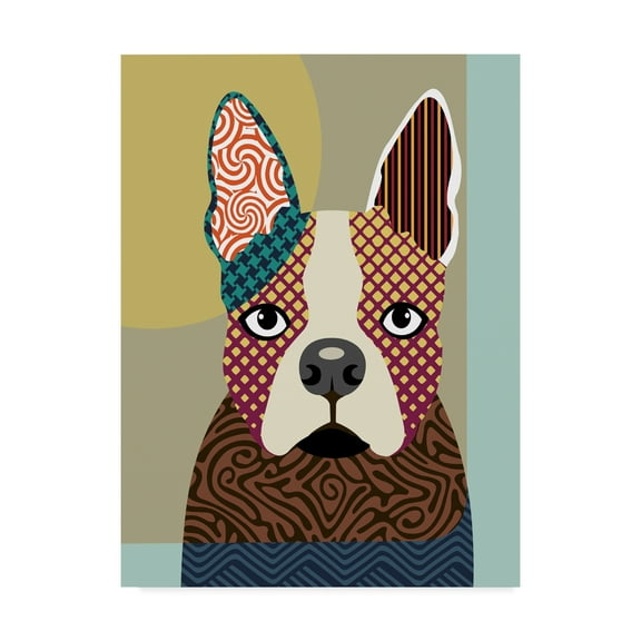 Trademark Fine Art 'Boston Terrier' Canvas Art by Lanre Adefioye