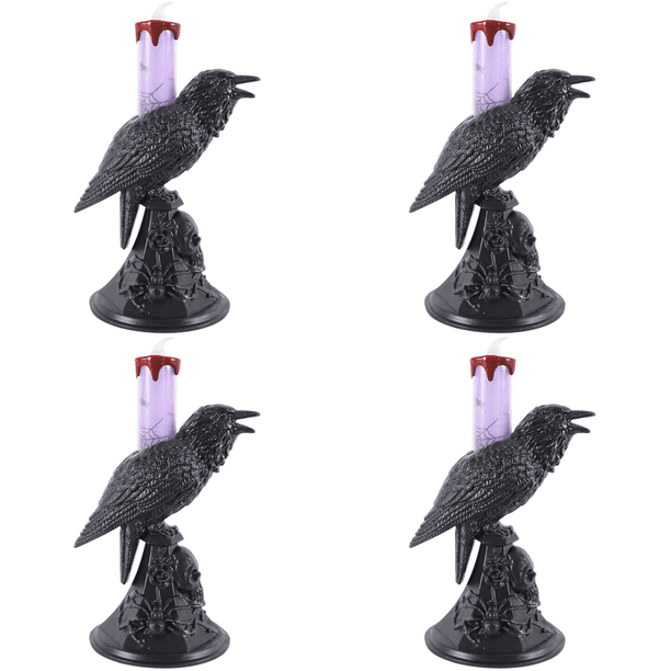 Halloween LED Cuervo Velas Sin Llama Festival Gótico Accesorios para Fiestas () Púrpura