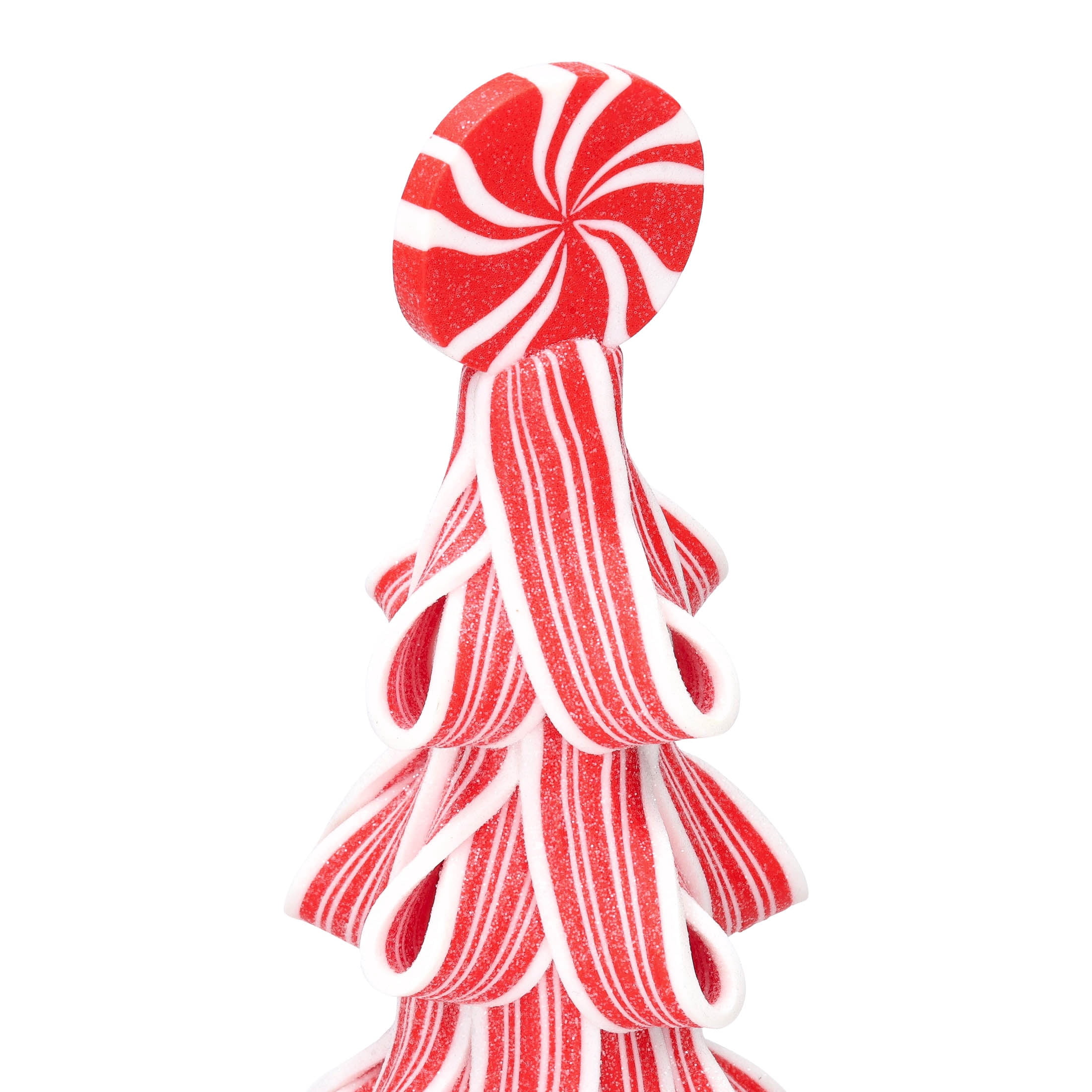 Ribbon Candy Tree Christmas Decoration, Red and White, 14", by Holiday Time