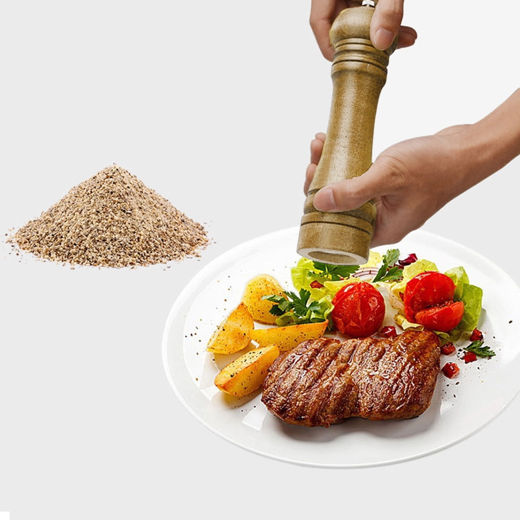 Kitchen tools cooking Salt And Pepper Grinder Hand Movement Oak Wood Pepper Mill