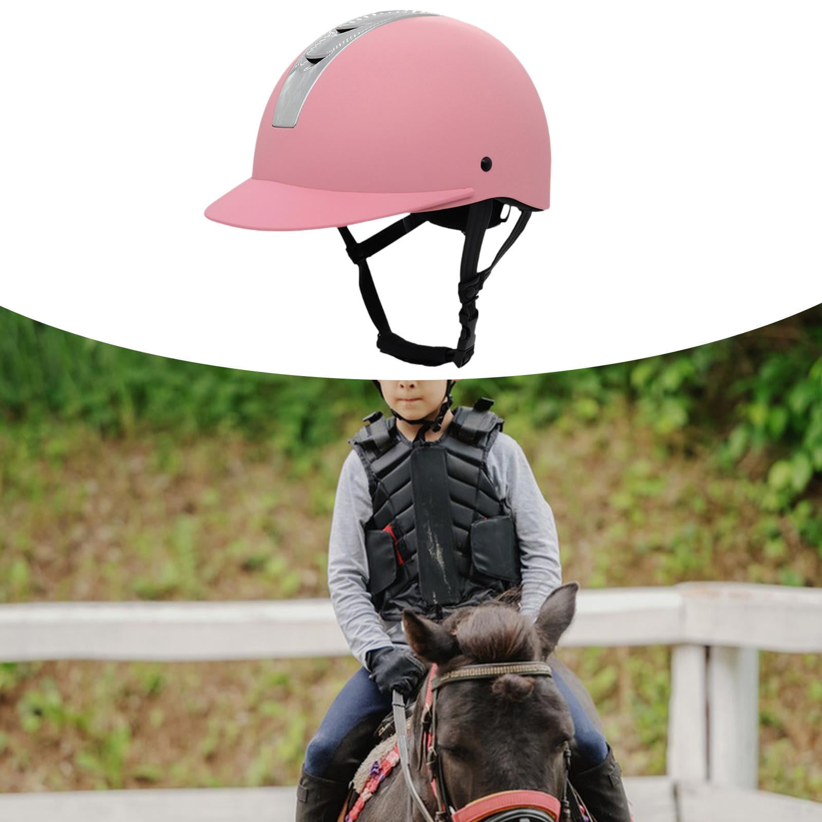 SunniMix Equestrian Helmet Cycling Helmet Equestrian Supplies Fashion Horse Equipment M Pink