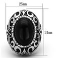 thumbnail image 2 of Luxe Jewelry Designs Women's Stainless Steel Ring with Black Jet Synthetic Cat Eye Stone - Size 7, 2 of 4