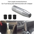 thumbnail image 5 of Silver 13cm Length Universal Aluminum Car Truck Racing Gear Shift Knob Stick With 3 Adapter, 5 of 5
