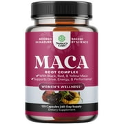 Nature’s Craft Organic Maca Root Capsules for Women, Potent Herbal Complex Supplement, 120 Count