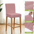 thumbnail image 4 of Thin Red Striped Bar Stool Covers - Stretch Dining Chair Covers Set of 2, Farmhouse Modern Red Stripes Bar Chair Cover Removable Counter Stool Pub Chairs Slipcovers Protectors for Kitchen/Cafe, 4 of 9