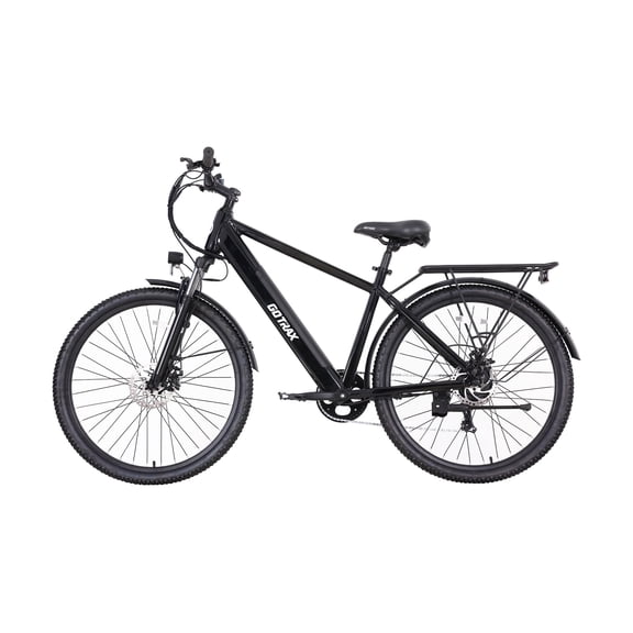 GOTRAX Accord Electric 27.5" Bike for Adults, 20 mph, 15.5 mile Range, 350W, Front Suspension and Cargo Rack, UL2849, Black