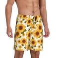 thumbnail image 2 of Fuzoiu Yellow Polka Dot Sunflower Print Pajama Shorts for Men, Men's Pajama Bottoms,Mens Lounge Sleepwear,Pajama Pants with Pocket-X-Large, 2 of 6