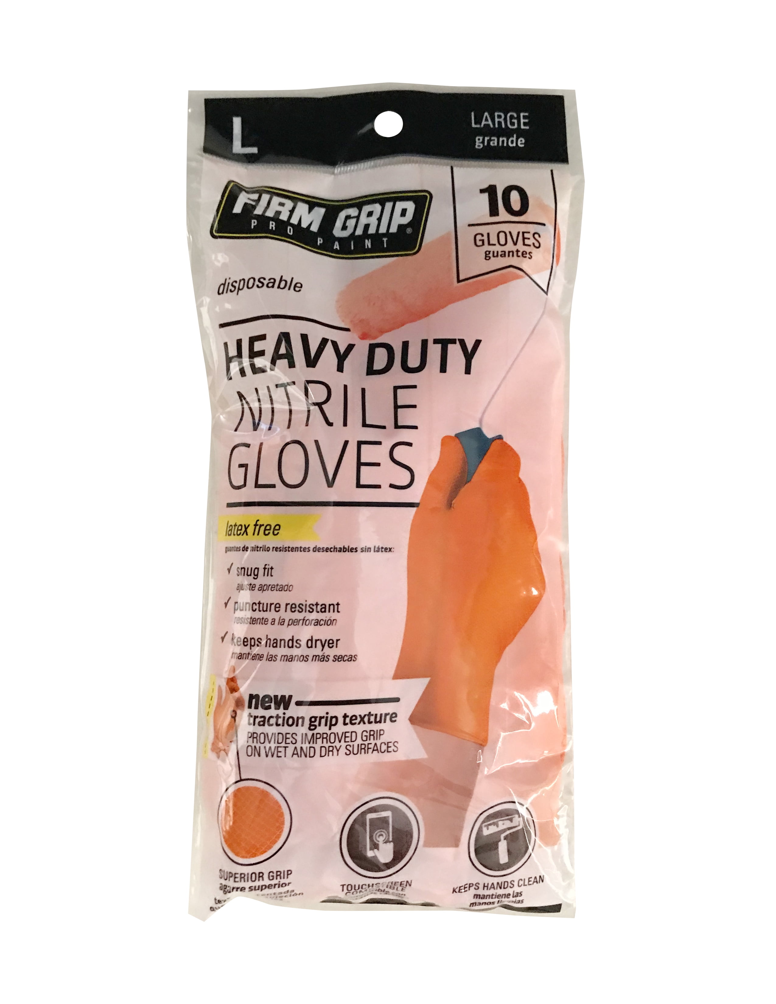 Firm Grip Pro Paint Disposable Heavy Duty Nitrile Gloves, Latex Free