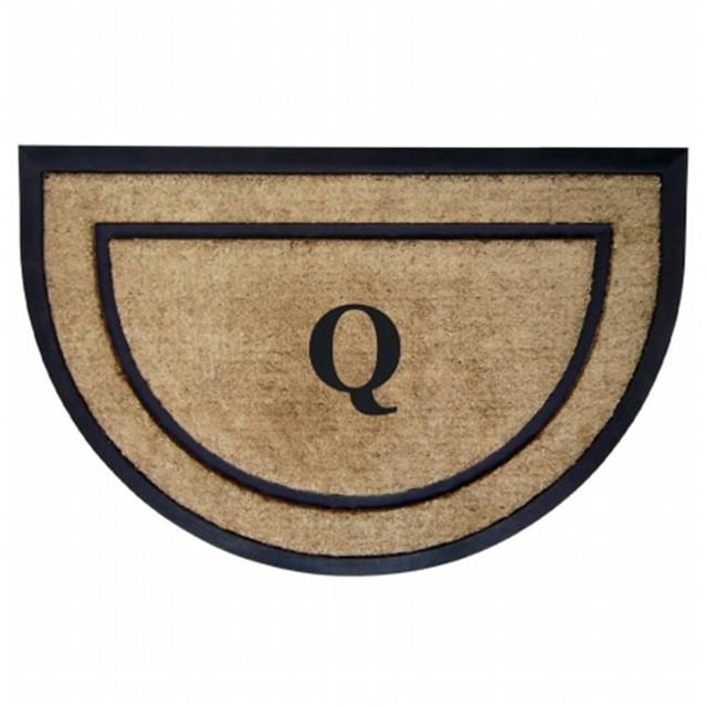Nedia Home 18101Q 24 x 36 Po Coco & Tapis de Cadre en Caoutchouc - Monogrammé Q Demi-Rond