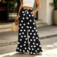 thumbnail image 2 of Sewkxo Womens Wide Leg Pants Drawstring Elastic High Waisted Ruffle Hem Palazzo Pants with Pockets,Gray 2XL, 2 of 6