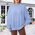 thumbnail image 2 of NOLDARES Womens Oversized Sweatshirts Mock Neck Pullover Long Sleeve Tops Fall Fashion Outfits Clothes,Sky Blue,L, 2 of 4