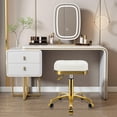 thumbnail image 2 of Taburete rodante CAEBK con asiento ajustable chapado en oro de 33 cm, 2 of 7