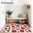 thumbnail image 3 of ODIKA 6'x9' Machine Washable Non-Slip Area Rug, Elegant Poinsettia Blossom Celebration Entryway Decoration High Traffic Rug, Red, 730546, 3 of 7