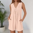 thumbnail image 2 of SRZYMJ Women's Jumpsuit with Adjustable Waist Stylish Women's Solid Sleeveless Jumpsuit with Lace Up Detail and Functional Pockets for, 2 of 7