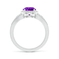 thumbnail image 2 of ANGARA Natural 1.15 Ct. Amethyst with Diamond Halo Ring in 14K White Gold for Women (Ring Size: 5.5), 2 of 8