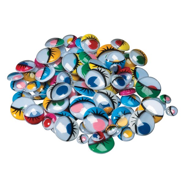 Creativity Street Flat Back Wiggle Eye with Painted Lids and Lashes