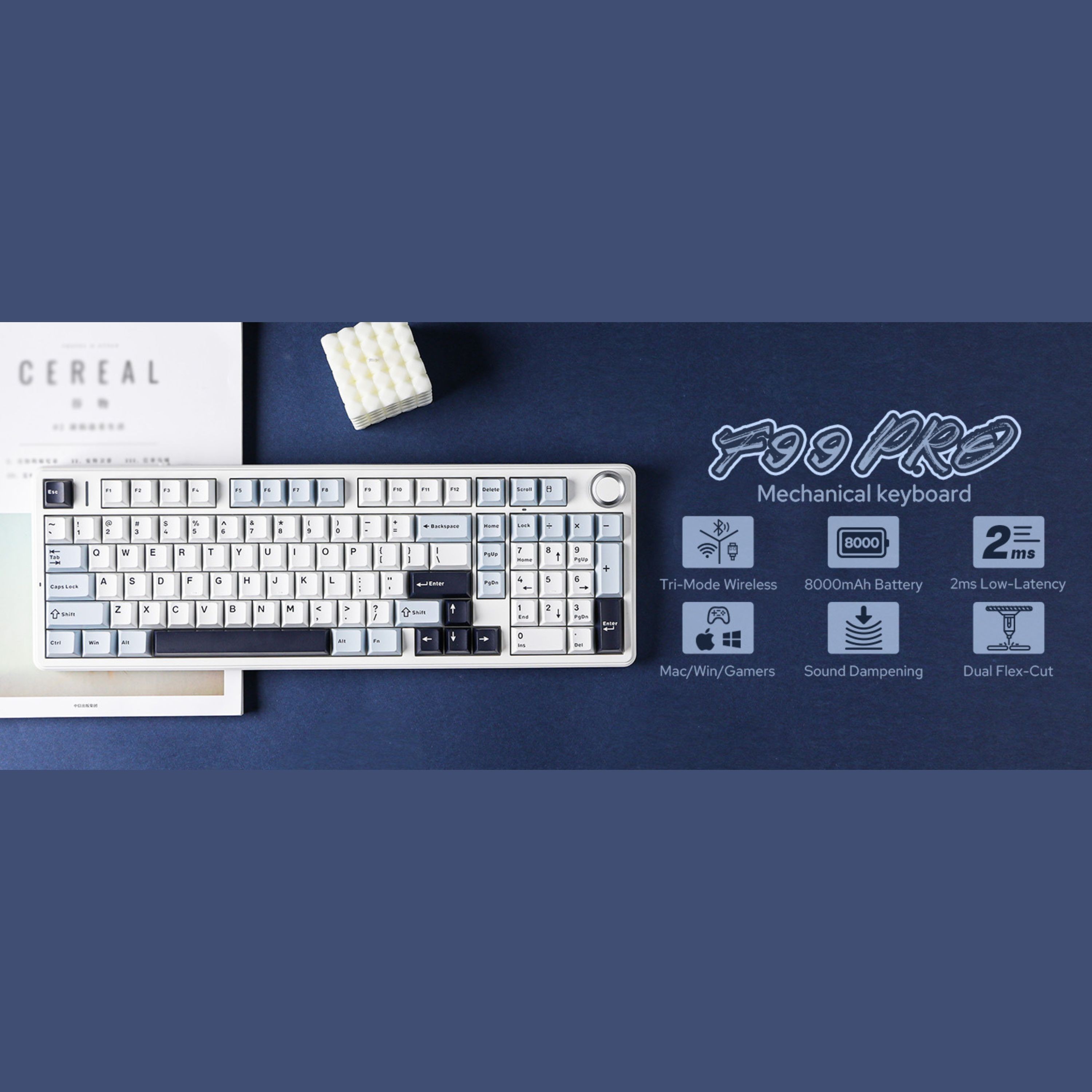 Aula F99 Pro Wireless Gaming Keyboard, 96%, Mechanical photo 8