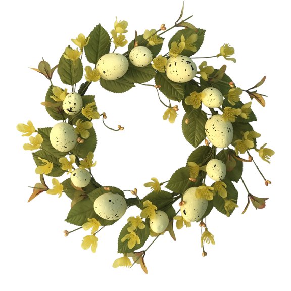 Easter Decorations Clearance! Easter Wreath, Stuffed Bunny Easter Front Door Wreath,24 Inch Artificial Flowers and Leaves Easter Outdoor Decorations