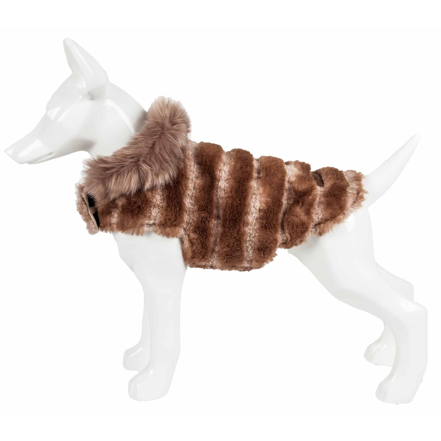 Pet Life ® Luxe 'Tira-Poochoo' Tiramisu Patterned Mink Fur Designer Dog Jacket