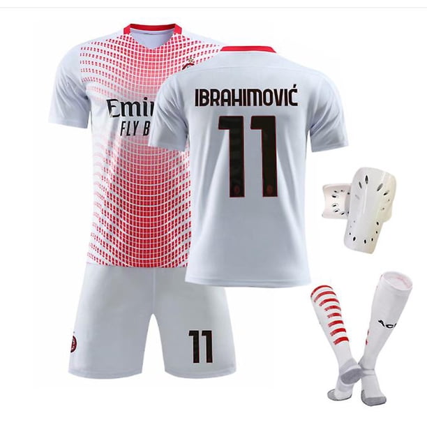 2022 nueva camiseta de fútbol para niños 11 # Ibrahimovic pantalones cortos de moda camisetas de fútbol traje de niño y niña calcetines/set-11 blanco-26 BmatwkZeng Bmatwk Jersey