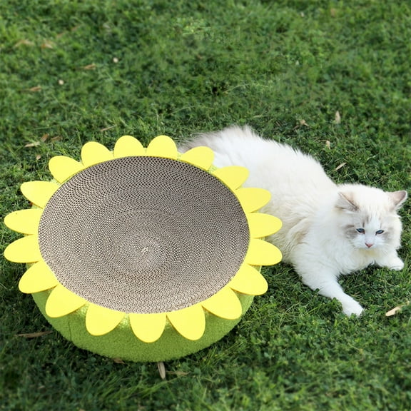 Diceymbl Premium Corrugated Cat Scratcher & Bed Combo 3-in-1 Durable Scratch Pad with Soft Lounge Area for Cats Up to 20 lbs