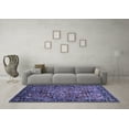 thumbnail image 3 of Ahgly Company Machine Washable Indoor Square Oriental Blue Traditional Area Rugs, 4' Square, 3 of 4